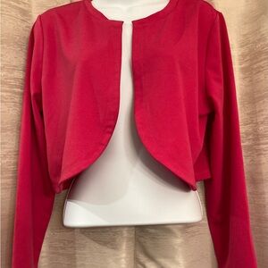 Allegra K Women's Pink Cropped Jacket